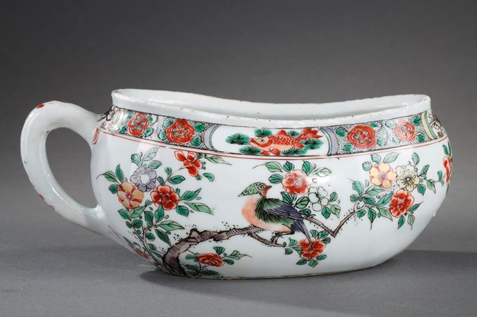 Bourdaloue  &quot;Famille verte&quot;  porcelain - decorated with birds and flowers  and with fish crab and shrimp | MasterArt